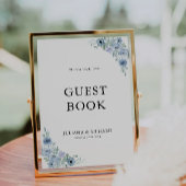 Blue Wedding Guest Book Sign Template Einladung