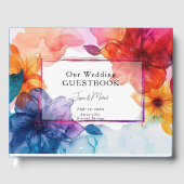 Blue Wedding Guestbook Anemone Dreamscape Wedding Gästebuch (Vorderseite)