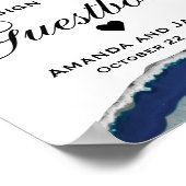 Blue Wedding Guestbook Sign | Bis Poster (Ecke)
