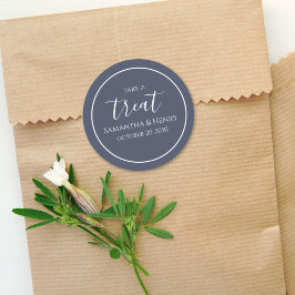 Blue Wedding Leckerei Custom Bevorzugung Runder Aufkleber