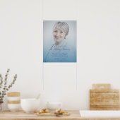 Blue Wedding Love Memory reserviert Sitzplatz Poster (Küche)
