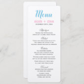 Blue Wedding Menu Cards Menükarte (Vorne/Hinten)
