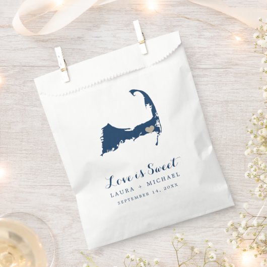 Blue Wedding mit Cape Cod Map Geschenktütchen (Ausgeschnitten)