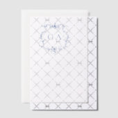 Blue Wedding Monogram Wappen Overlay Wedding Pergament Einladungen (Versetzt (Einladung))