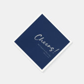 Blue Wedding Napkins mit Silver Cheers Serviette (Ecke)