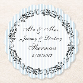 Blue Wedding Personalisierter Papierdrucker Unters Untersetzer