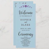 Blue Wedding Program für lila Mondphasen (Vorne/Hinten)