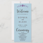 Blue Wedding Program für lila Mondphasen (Vorderseite)