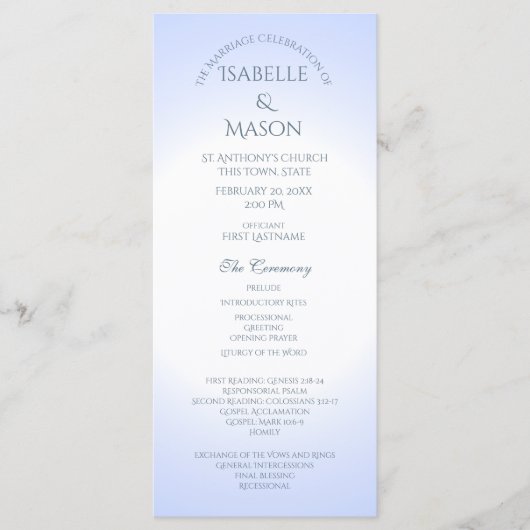 Blue Wedding Program Programm (Vorderseite)