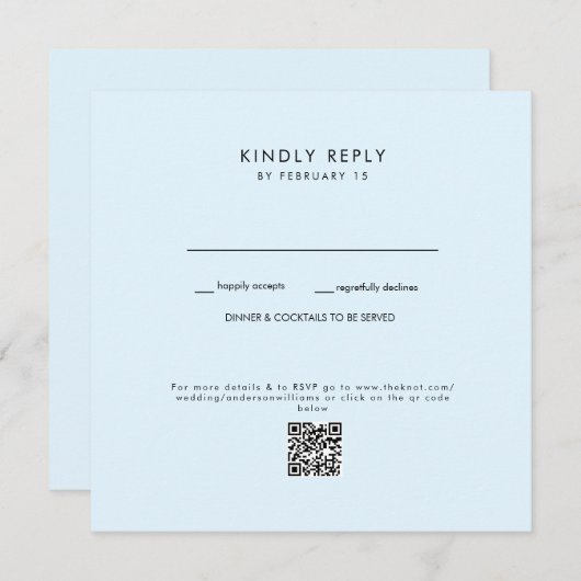 Blue Wedding QR Code II UAWG (Vorne/Hinten)