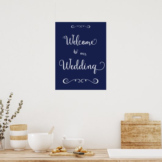Blue Wedding Reception Schild 18x24 (Küche)
