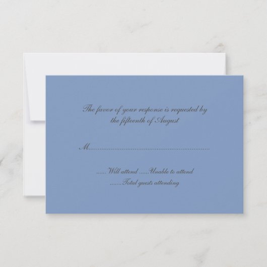 Blue Wedding Response Card RSVP Karte (Vorderseite)