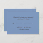 Blue Wedding Response Card RSVP Karte (Vorne/Hinten)