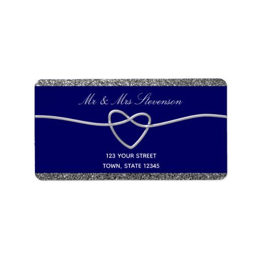 Blue Wedding Return Address Label Adressaufkleber (Vorne)
