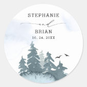 Blue Wedding Round Sticker (Vorderseite)