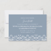 Blue Wedding RSVP Elegantes Muster Custom Karte (Vorderseite)