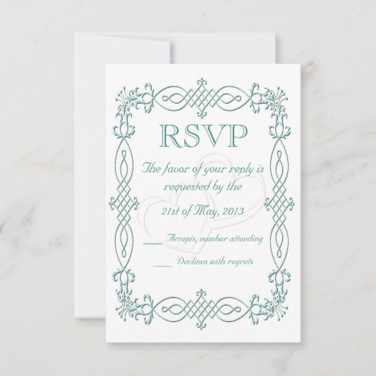 Blue Wedding RSVP Karte (Vorderseite)