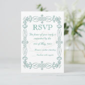 Blue Wedding RSVP Karte (Stehend Vorderseite)