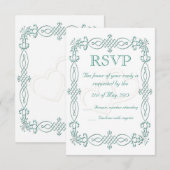 Blue Wedding RSVP Karte (Vorne/Hinten)