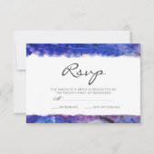 Blue Wedding RSVP Karte (Vorderseite)