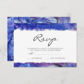 Blue Wedding RSVP Karte (Vorne/Hinten)