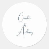 Blue Wedding Runder Aufkleber (Vorderseite)