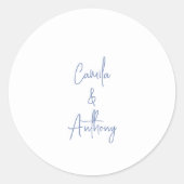 Blue Wedding Runder Aufkleber (Vorderseite)