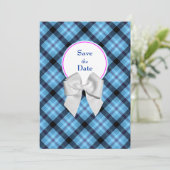 Blue Wedding Save the Date Announcement (Stehend Vorderseite)