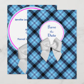 Blue Wedding Save the Date Announcement (Vorne/Hinten)