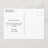 Blue Wedding Save the Date Foto & Calligrafy Ankündigungspostkarte (Rückseite)