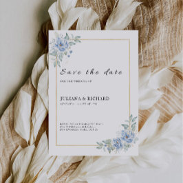 Blue Wedding Save the Date Template Einladung