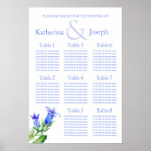 Blue Wedding Seating Table Planner 1-8 Poster (Vorne)