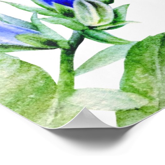 Blue Wedding Seating Table Planner 1-8 Poster (Ecke)