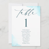Blue Wedding Seekarte Tischnummer Card (Vorderseite)