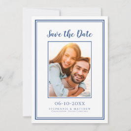 Blue Wedding Simple Verlobung Picture Modern Save The Date