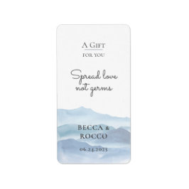 Blue  Wedding Spread Love Not Germs Hand Sanitizer Adressaufkleber