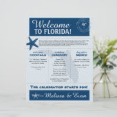 Blue Wedding Starfish Willkommensbrief für Florida (Stehend Vorderseite)