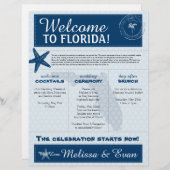 Blue Wedding Starfish Willkommensbrief für Florida (Vorne/Hinten)