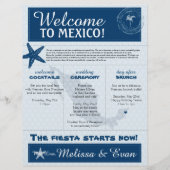 Blue Wedding Starfish Willkommensbrief für Mexiko (Vorderseite)