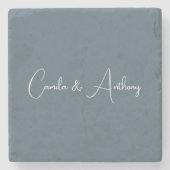 Blue Wedding Steinuntersetzer (Vorderseite)