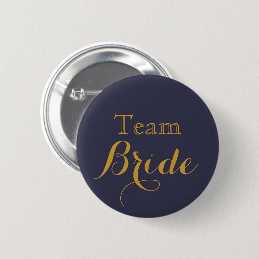 Blue Wedding Team Bride Button (Vorne & Hinten)