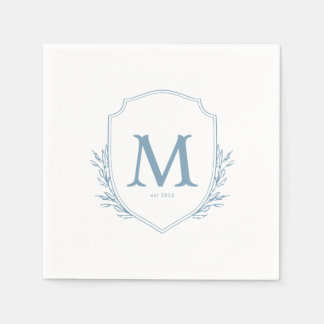 Blue Wedding Wappen Cocktail Napkins Serviette