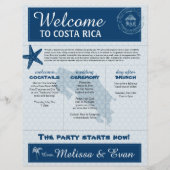 Blue Wedding Welcome Letter für Costa Rica (Vorderseite)