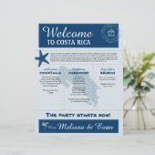 Blue Wedding Welcome Letter für Costa Rica (Stehend Vorderseite)