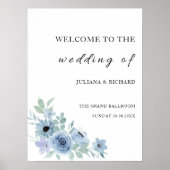 Blue Wedding Welcome Sign Poster (Vorne)