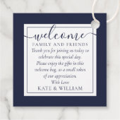 Blue Wedding Willkommensgeschenk Basket Bag Geschenkanhänger (Rückseite)