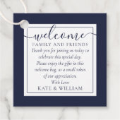 Blue Wedding Willkommensgeschenk Basket Bag Geschenkanhänger (Vorderseite)