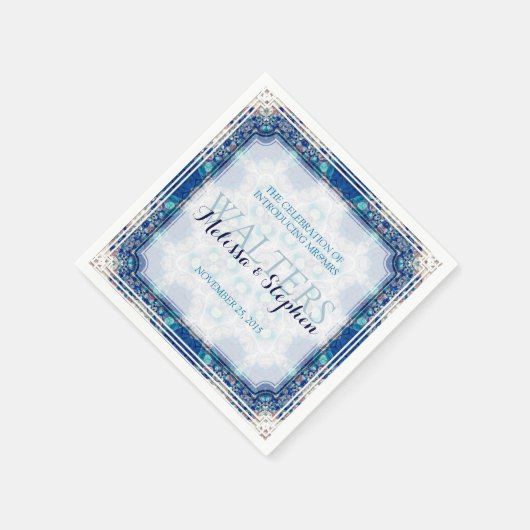 Blue Weddner Papier Napkins Serviette (Ecke)