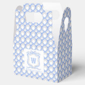 Blue Wedgewood Coquette Grandmillennial Monogram Geschenkschachtel (Geöffnet)