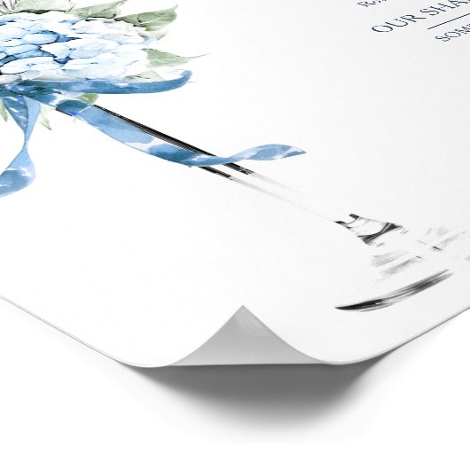 Blue Wediing Signature Drink Menu Poster (Ecke)